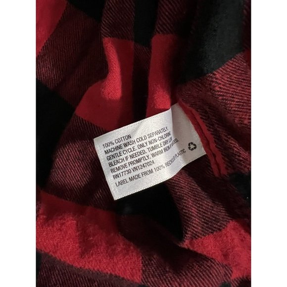 MOSSIMO SUPPLY CO Buffalo Plaid FLANNEL Shirt Red Black Check XL - Picture 6 of 11